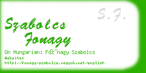 szabolcs fonagy business card